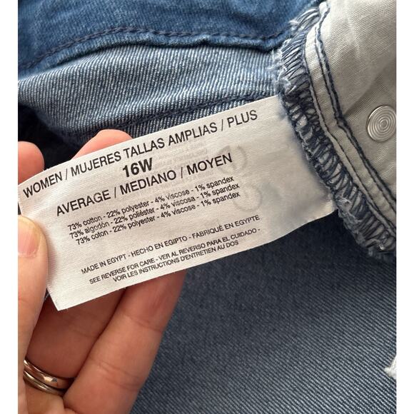 GLORIA VANDERBILT Womens Plus Size 16W Slimming Rail Straight Cropped Blue Jeans - Picture 6 of 7